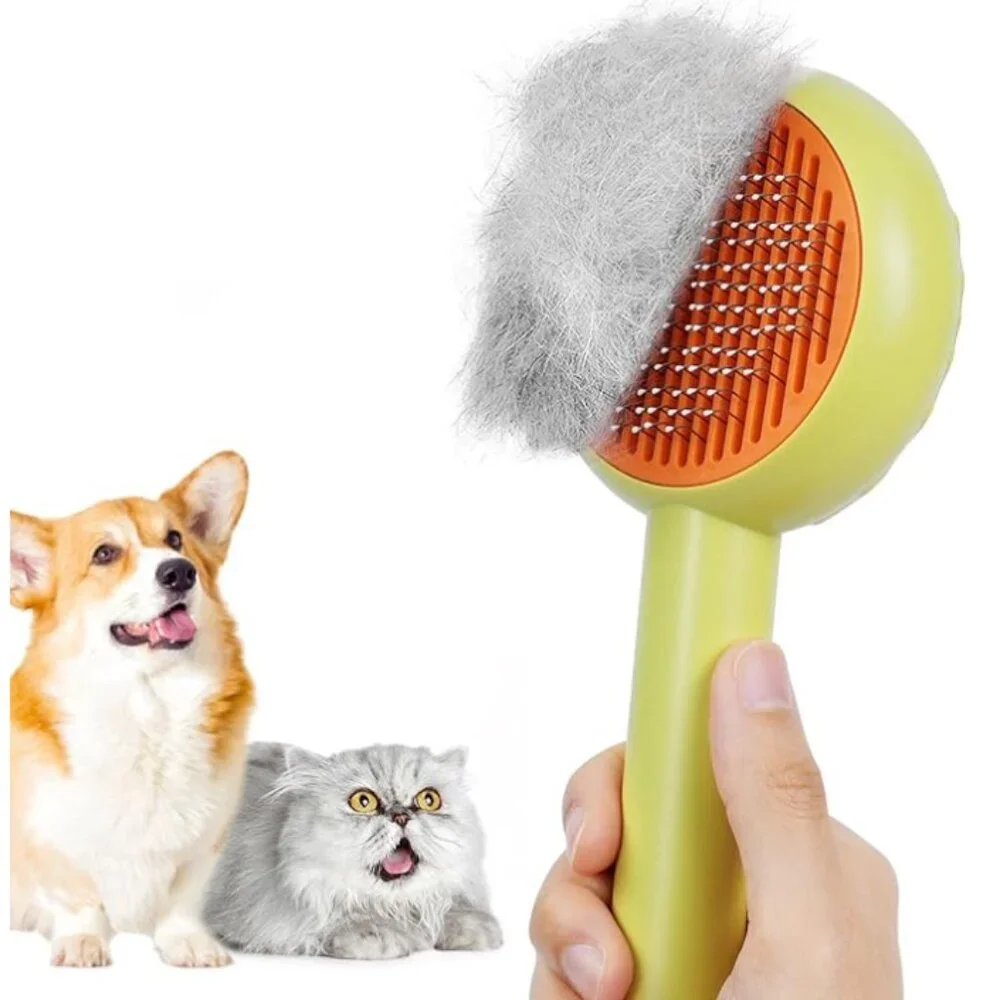 Pet Grooming Brush for Cats and Dogs, Self-Cleaning NEW IN BOX Blue